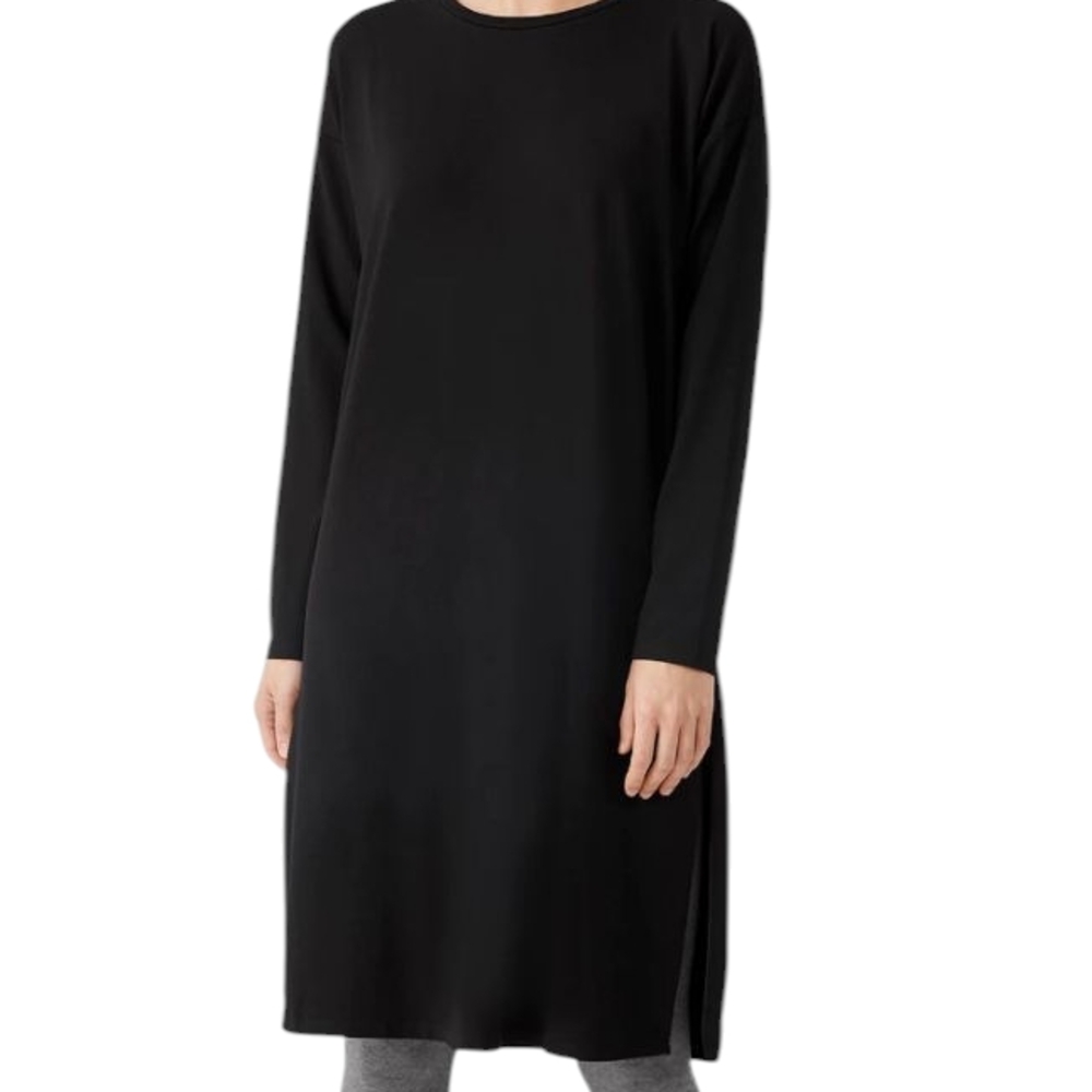 Eileen Fisher Black Jersey Turtleneck. Size M